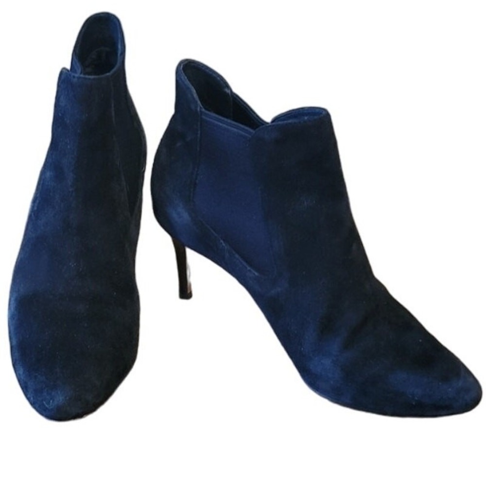 Cole Haan Black Suede Ankle Boots Spike Heel Slip On Party Night Out Witchy - 6